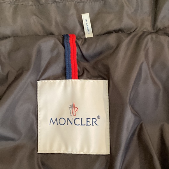 Moncler Women Flammette Down Puffer Long Jacket Hood Dark Gray size 4/ LRG  NWOT - Picture 9 of 17